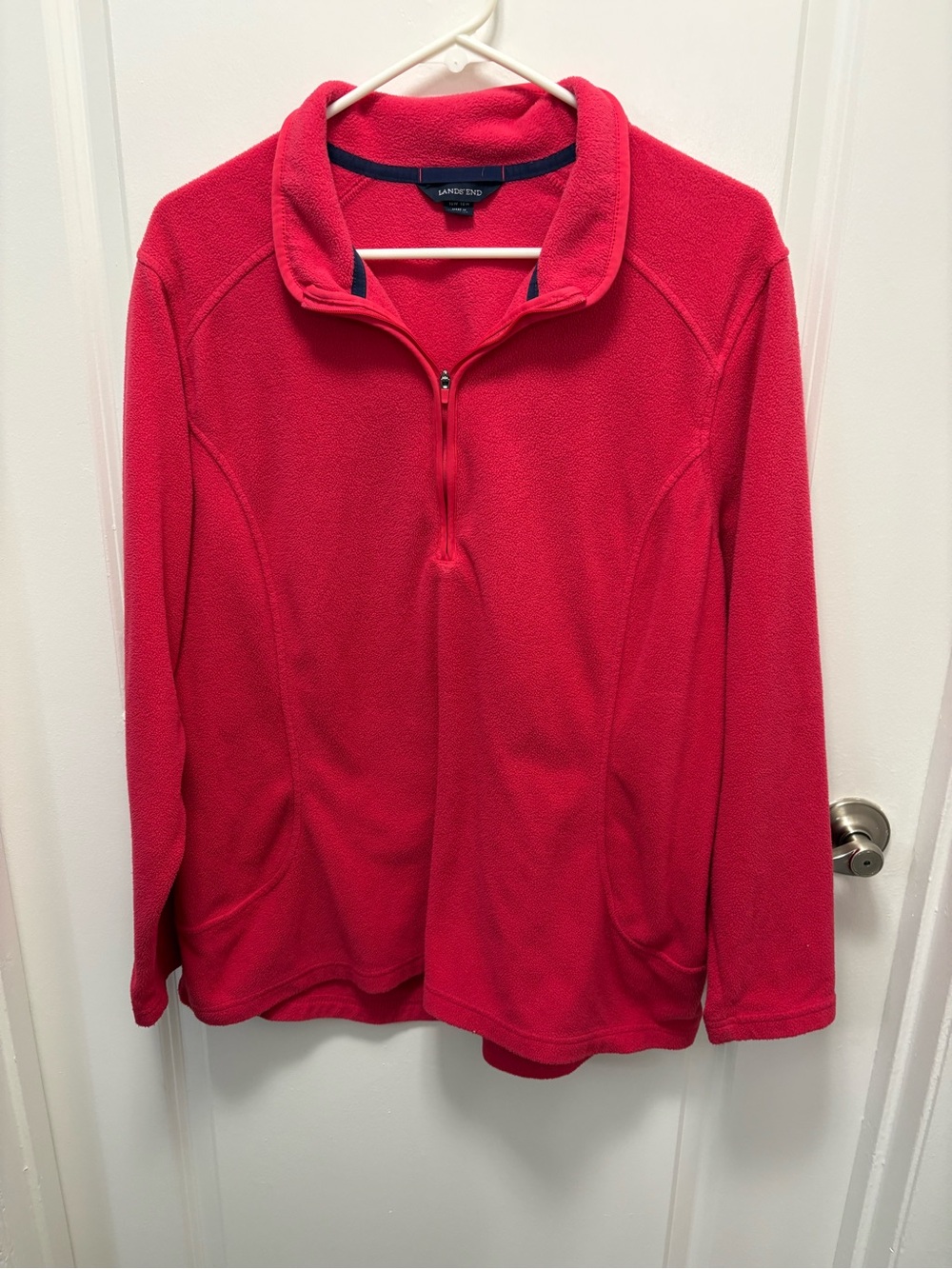 Lands' End Vibrant Pink Fleece Pullover